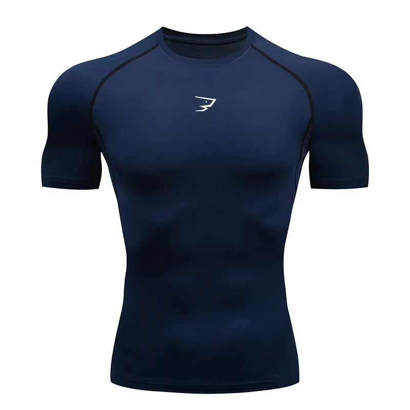 Men Running Compression Short Sleeve Sport Tees Gym Fitness Sportshirts Male Jogging Tracksuit Homme Athletic Shirt Tops thumbnail 2