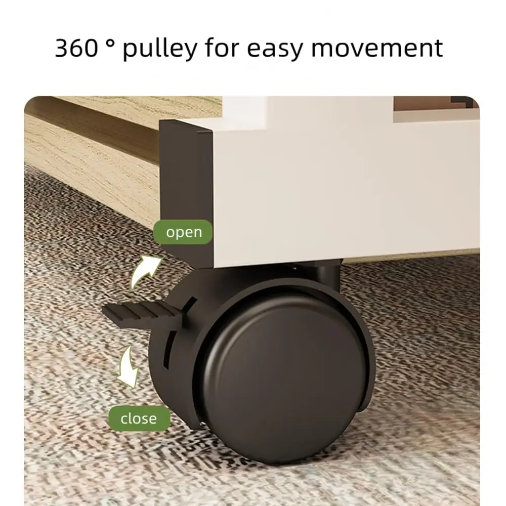 Computer Desk With Storage Shelves Portable Laptop PC Desk Mobile Standing Desk Adjustable Height Rolling Desk Workstation thumbnail 6
