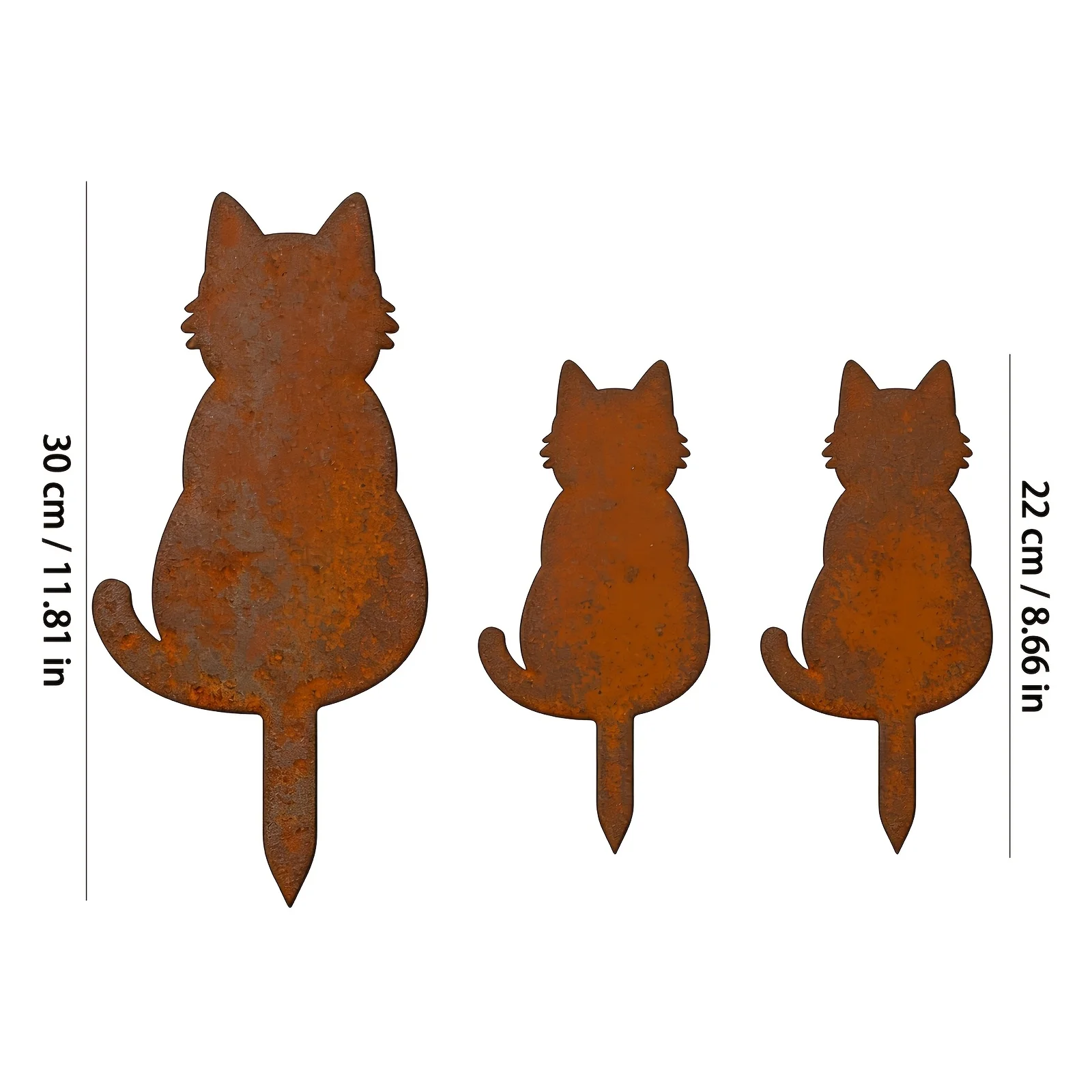 1set 2D Flat Cat Shape Garden Floor-pier Farmhouse Outdoor Garden Decorative Embroidered Colorful Garden Pile thumbnail 3