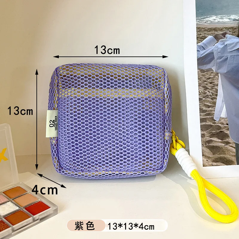 2026 Mini Coin Purse Portable Mesh Makeup Bag Dopamine Mesh Cloth Money Lipstick Eyeshadow Storage Bag for Travelling Shoping thumbnail 5