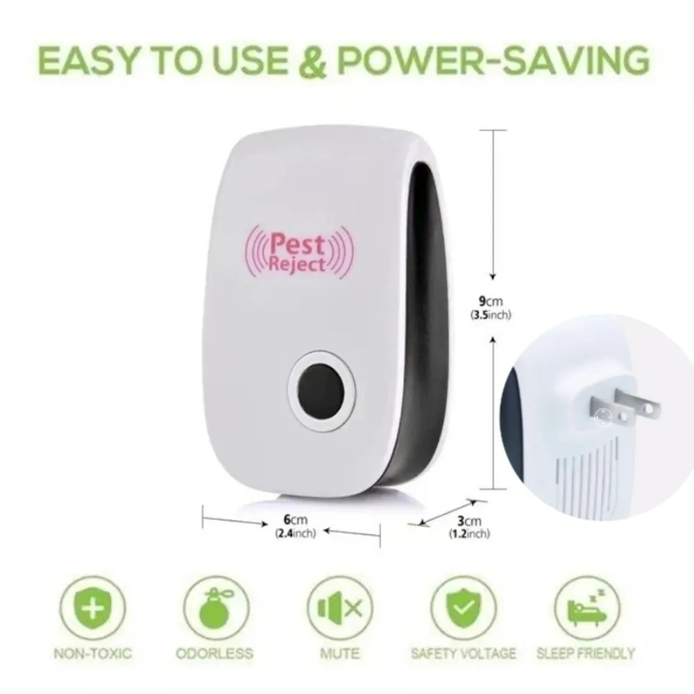 Plug-In Ultrasonic Pest Repeller,Electronic Insect Control,Mosquito Repellent For Home,Repels Mice Ants Spiders Cockroaches thumbnail 6