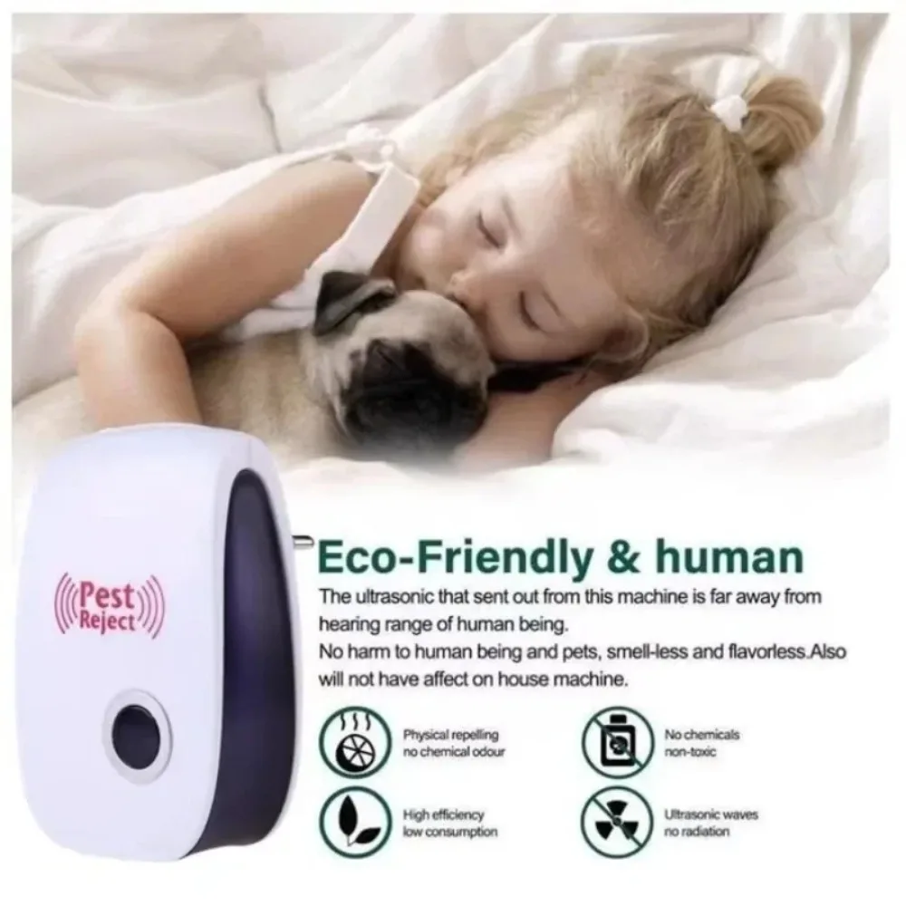 Plug-In Ultrasonic Pest Repeller,Electronic Insect Control,Mosquito Repellent For Home,Repels Mice Ants Spiders Cockroaches thumbnail 3