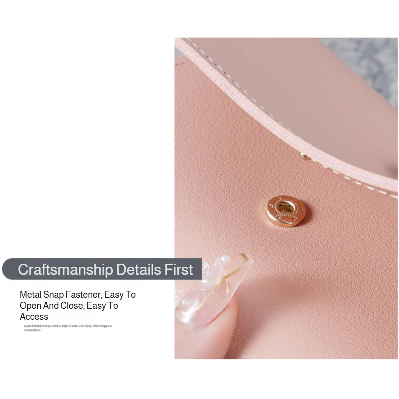 Women's Ultra Thin Wallet Multifunctional Triple Fold Glossy Short Card Holder Multi-Card Holder Mini Coin Purse for Students thumbnail 4