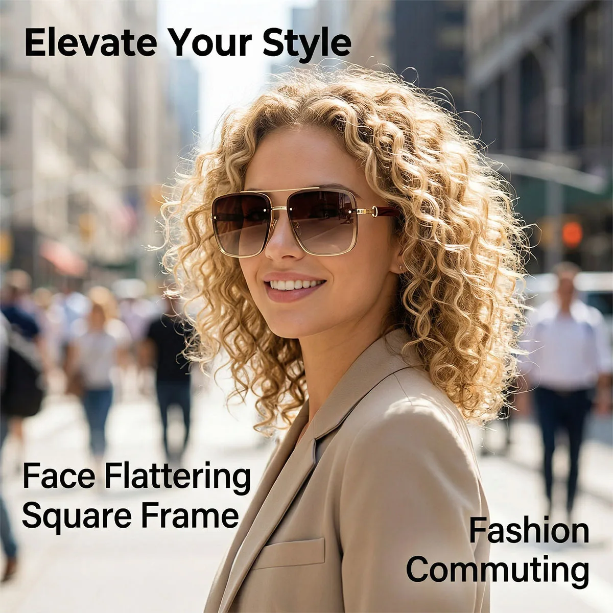 UV400 Protection Square Sunglasses Women Trendy Beach Vacation Brand Design Wooden Vintage Retro Sunglass Men Fashion Glasses thumbnail 3