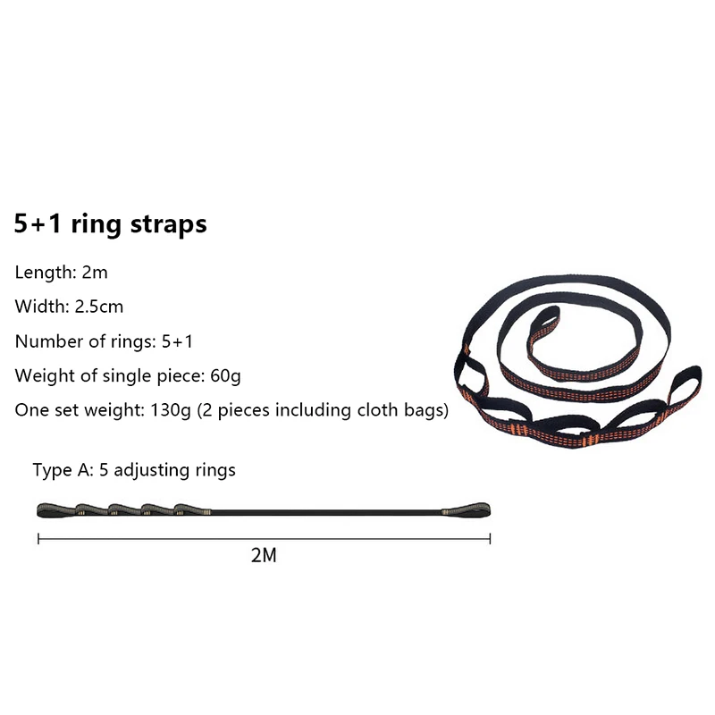 NEW 2PCS Hammock Straps Extra Strong Lightweight Rope and 600lbs Breaking Strength Non-Stretch thumbnail 6