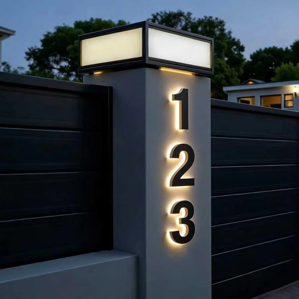 Led Business Logo Backlit Sign Illuminated Signage 3D Metal Letters Commercial Building Sign Trade Show Outdoor House Number