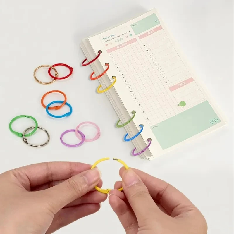50Pcs 30mm Colorful Openable Metal Binder Rings for Loose Leaf Books Index Cards Flashcards Keychain Office School DIY Craft thumbnail 4