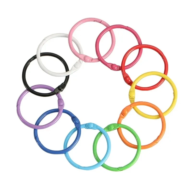 50Pcs 30mm Colorful Openable Metal Binder Rings for Loose Leaf Books Index Cards Flashcards Keychain Office School DIY Craft thumbnail 2
