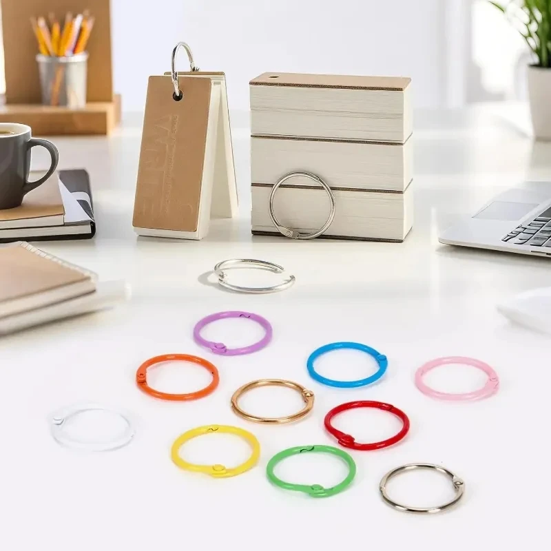 50Pcs 30mm Colorful Openable Metal Binder Rings for Loose Leaf Books Index Cards Flashcards Keychain Office School DIY Craft thumbnail 3