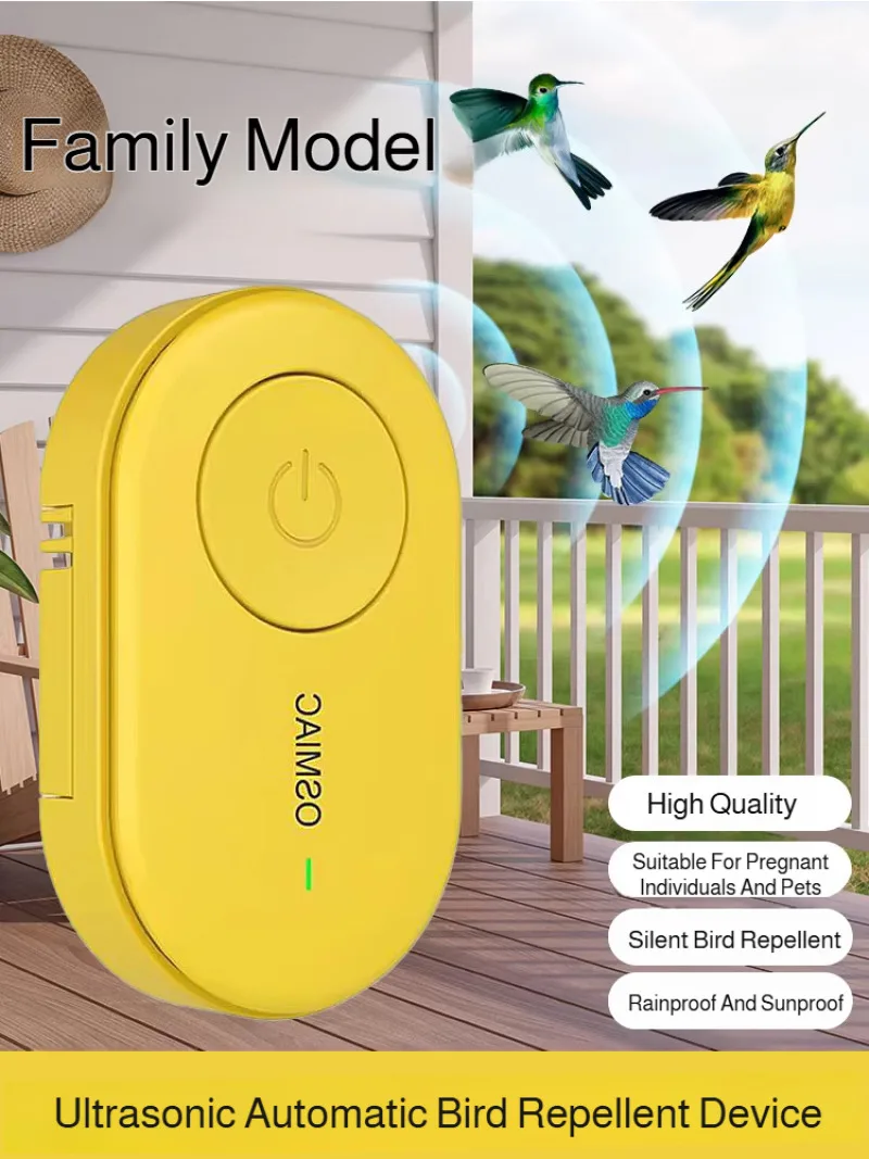 Ultrasonic Automatic Bird Repeller Efficient Garden Bird Deterrent Outdoor Pest Control Device for Home Use