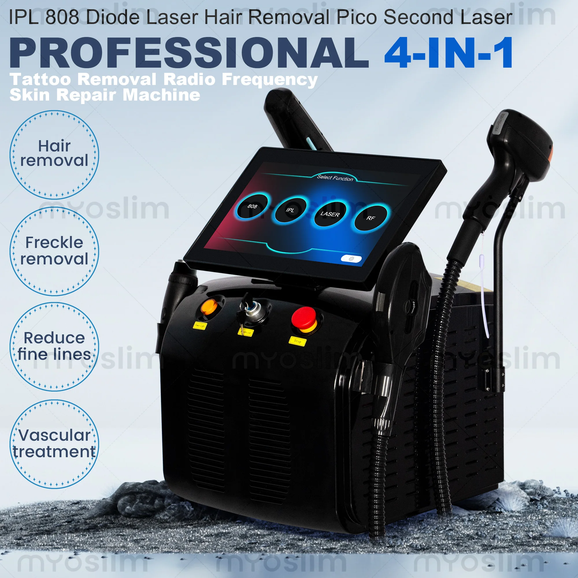 Professional 4in1 Diode Laser Pico Second Laser IPL RF Multifunctional Beauty Equipment for Hair Tattoo Removal