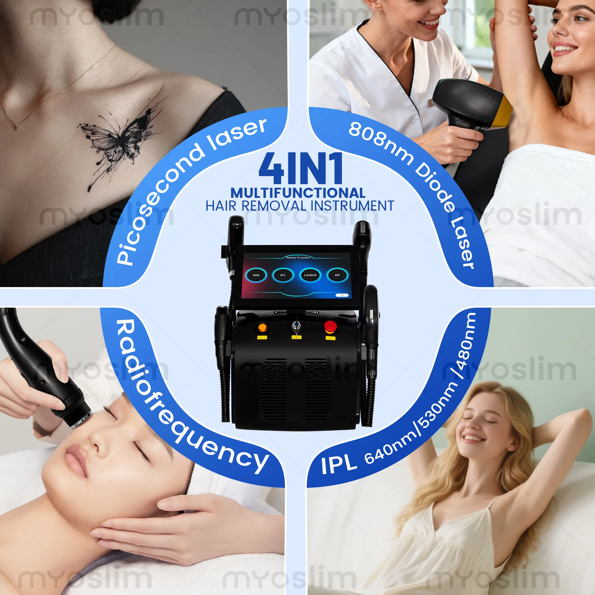 Professional 4in1 Diode Laser Pico Second Laser IPL RF Multifunctional Beauty Equipment for Hair Tattoo Removal thumbnail 5