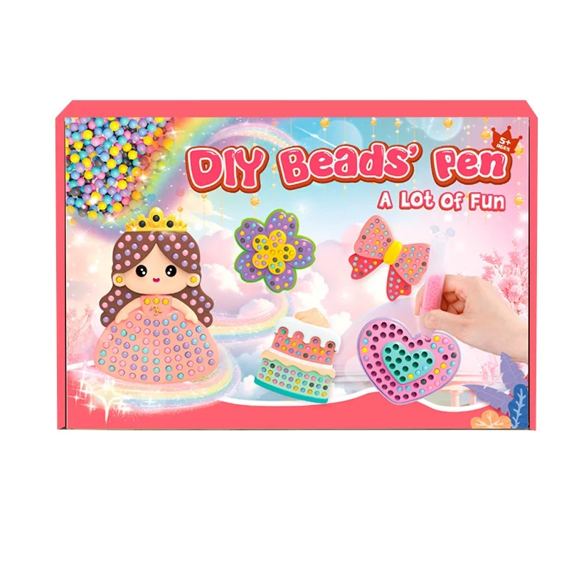 Kids DIY Handmade Dot Bead Painting, Creative Diamond Sticker Puzzle Toy, Cartoon Animal & Princess Design for Girls thumbnail 5