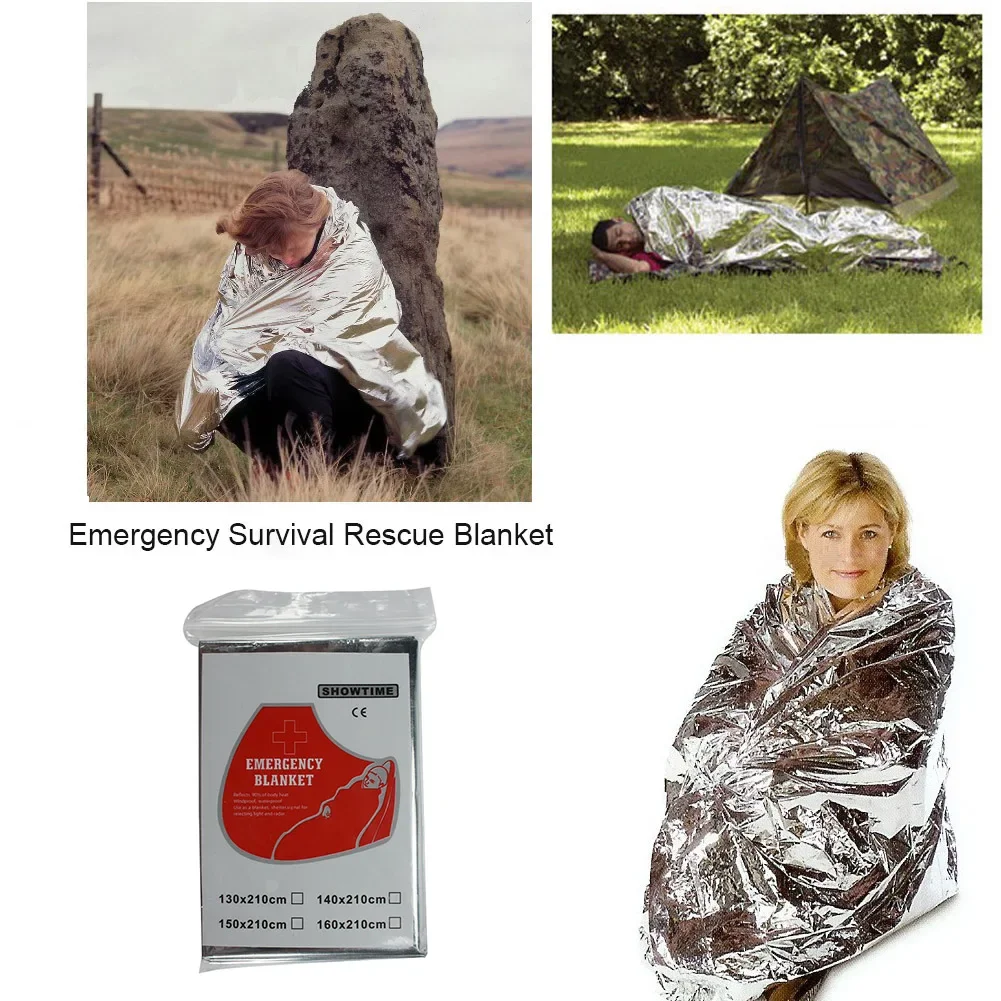  Windproof Waterproof Foil Thermal Blanket, 1-20PCS Emergency Survival Gear, First Aid  Rescue Kit for Camping Hiking thumbnail 5