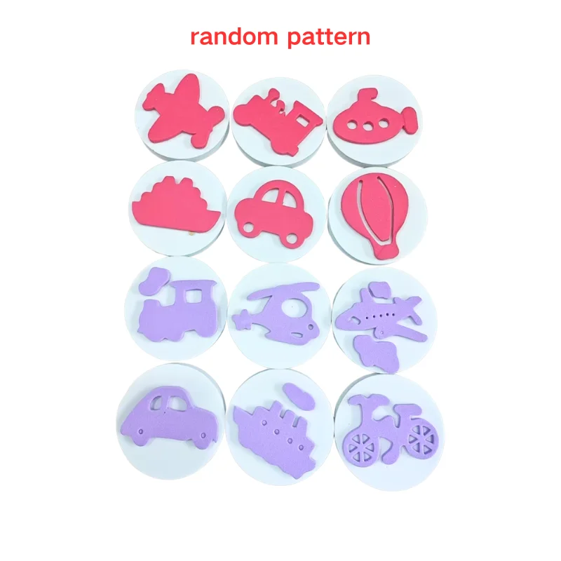 6Pcs EVA Vehicle Foam Stamps, 12 Random Transport Patterns, Washable DIY Art Craft Tools, Educational Painting Supplies thumbnail 5