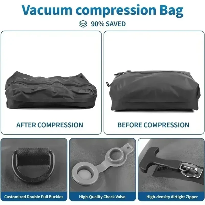 7L Reusable Vacuum Compression Storage Bag with Air Pump Travel Clothes Luggage Organizer Bag thumbnail 2