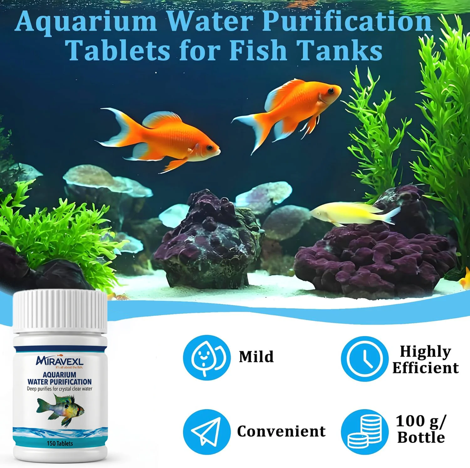 Aquarium Water Purification Tablets Fish Tank Clarifier Rapid Clear Turbidity Clean Ecosystem Care Pet Fish Health Accessories thumbnail 2