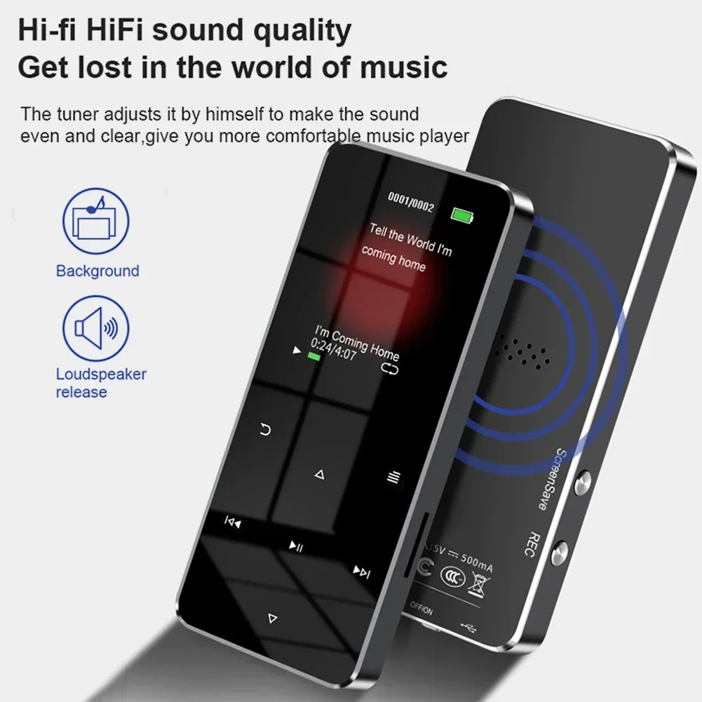 Mp4 1.8 Inch TFT  Video Player USB 2.0 3.5mm Jack Bluetooth-compatible 5.0 MP3 MP4 Player with E-book Recording Built-in Speaker thumbnail 3