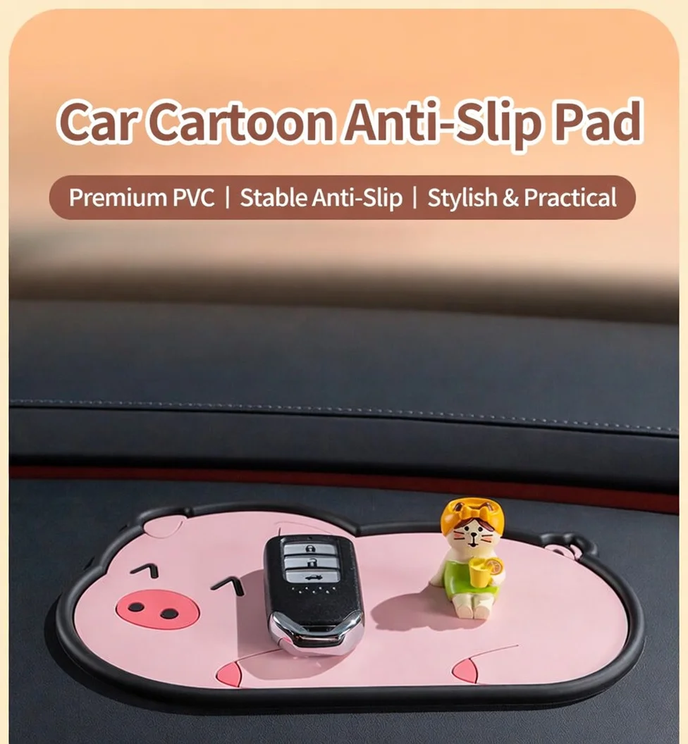 Cartoon multi-functional car floor mat, anti-slip mat for cars, center console and dashboard mat