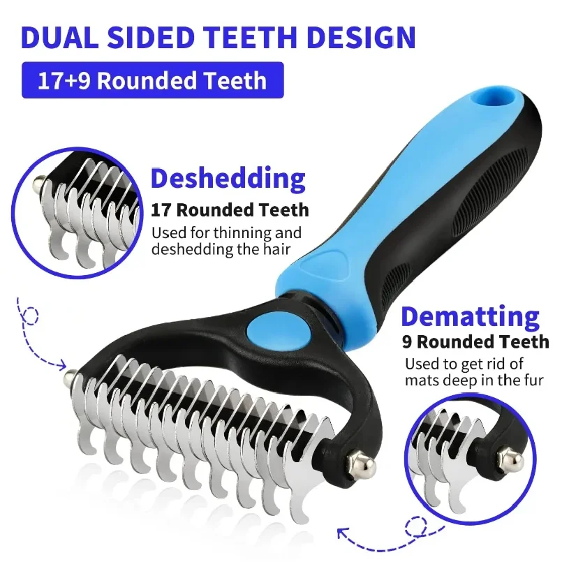 Pet Deshedding Brush Cat Comb Self Cleaning Hair Remover Grooming Tool for Dog and Cats De-Matting Comb Cleaning Pets Supplies thumbnail 4