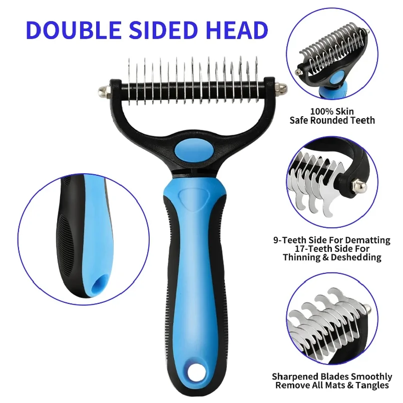 Pet Deshedding Brush Cat Comb Self Cleaning Hair Remover Grooming Tool for Dog and Cats De-Matting Comb Cleaning Pets Supplies thumbnail 5