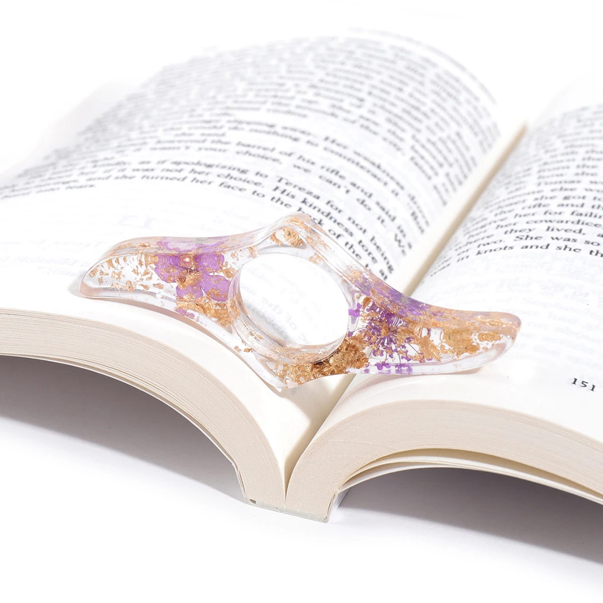 Resin dried flowers Thumb Bookmark School Supplies Reading Aid Student Book Accessory Page Divider Book page accessories thumbnail 6