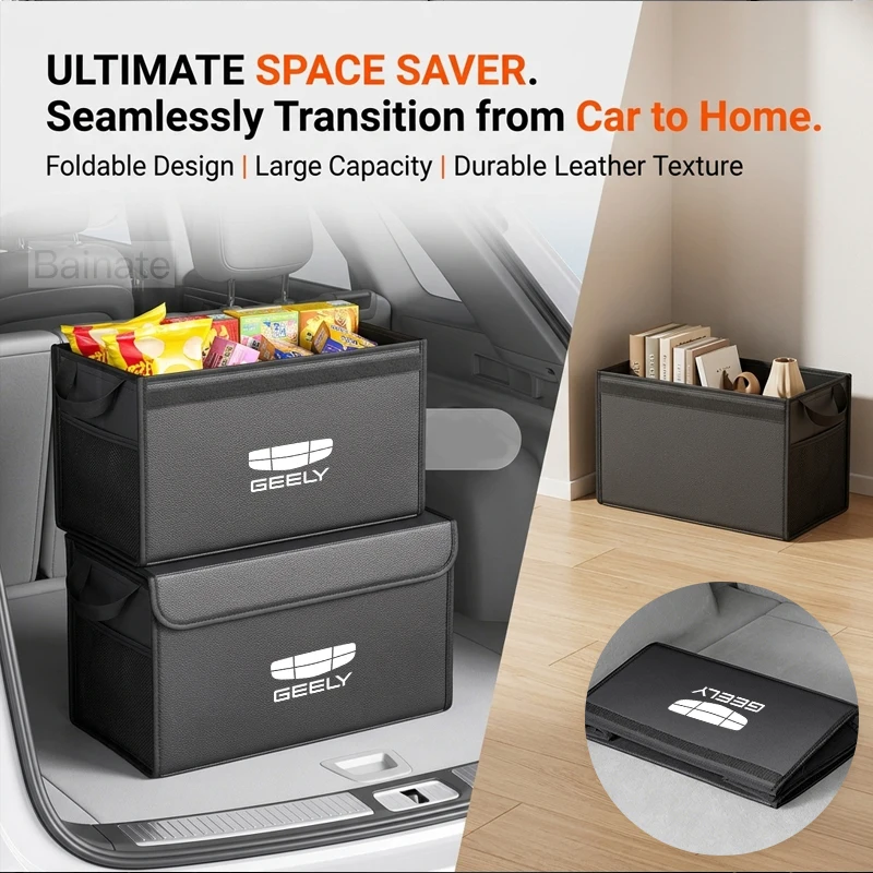 For GEELY Coolray X7 EX5 emgrand monjaro 2026, Car Trunk Foldable Storage Box Large-Capacity Stowing Tidying Bag Car Accessories thumbnail 3