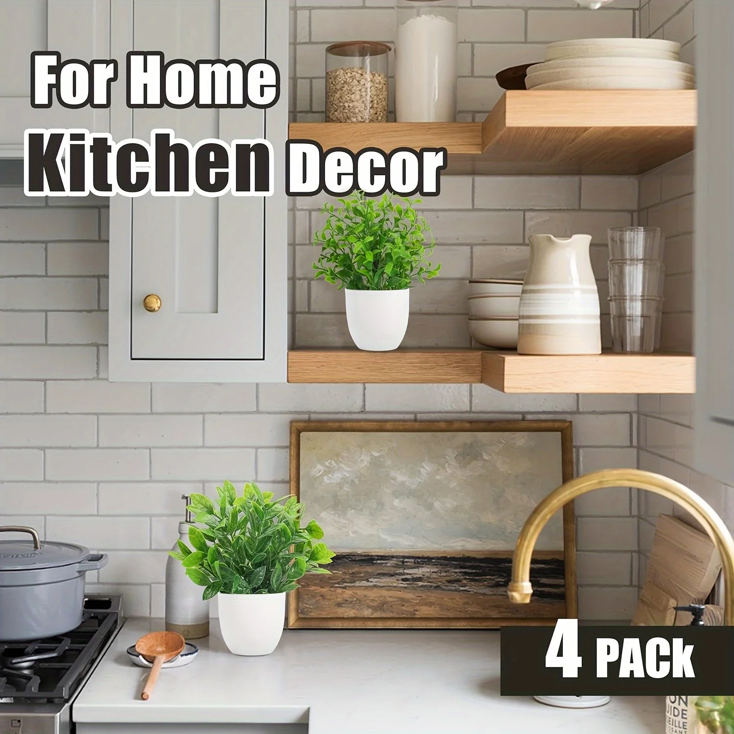 4pcs Mini Artificial Potted Plants Fake Bonsai Greenery for Home Office Farmhouse Bathroom Shelf Decor Indoor thumbnail 6