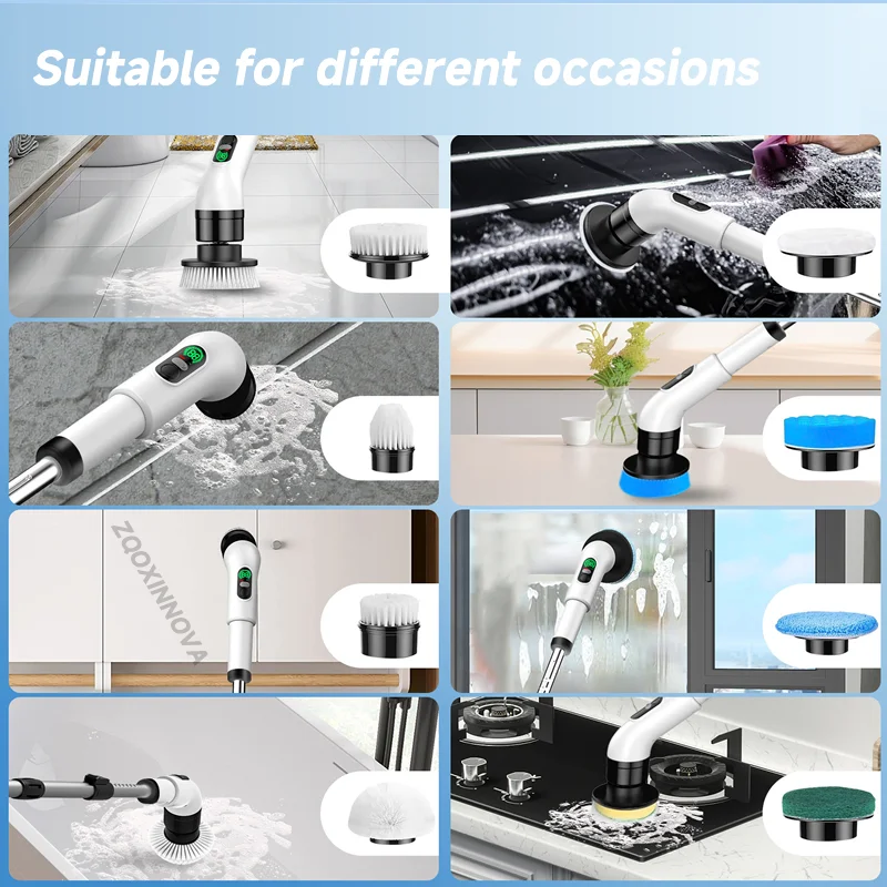 Household Cordless Spin Scrubber Kitchen Gadgets Hair Brushes Bathroom Broom Toilet Mops Electric Multipurpose Cleaning Brush thumbnail 5