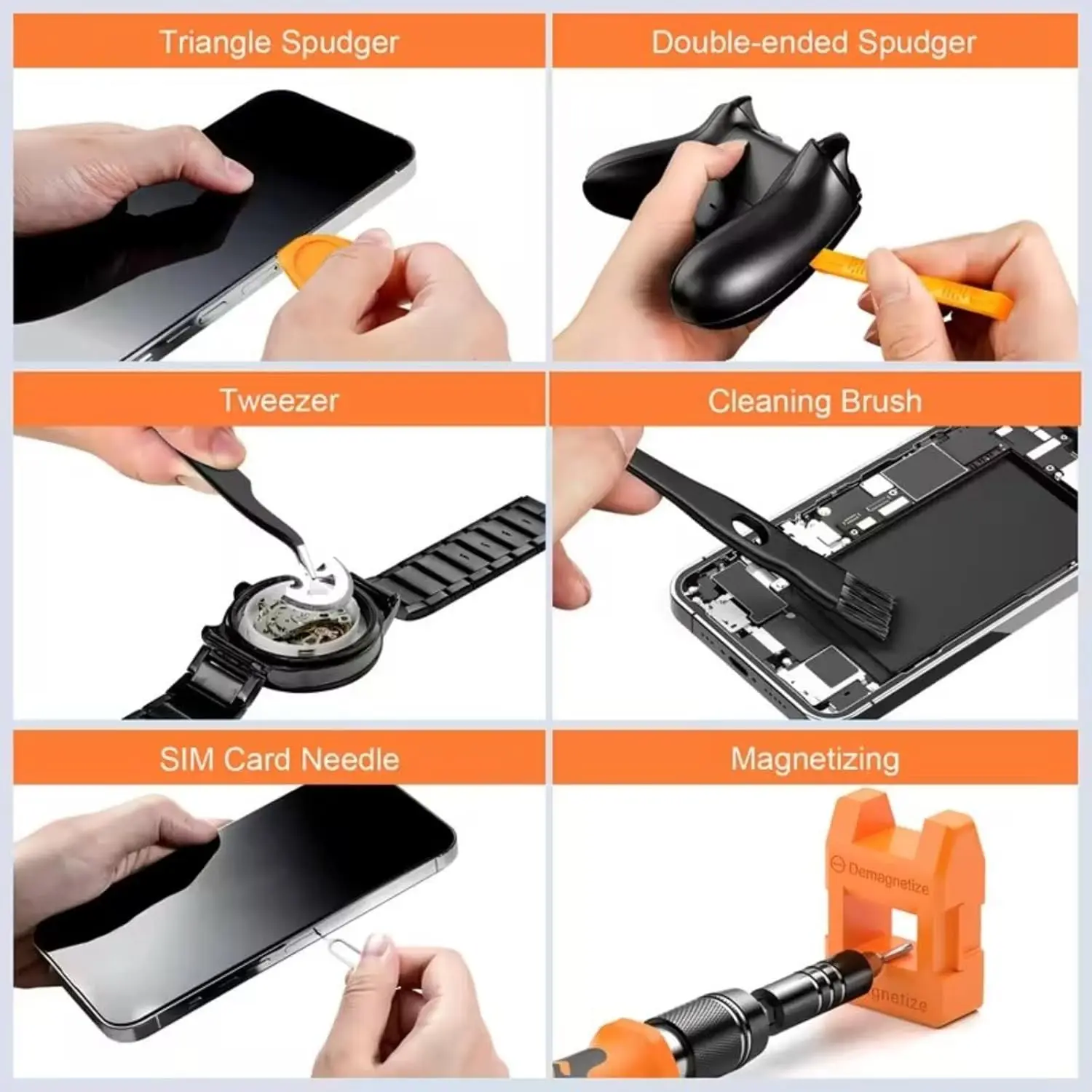 115in1 Precision Screwdriver Set, CRV Steel Bits w/ Torx Triwing, Mini Repair Tool Kit for Electronics ORANGE thumbnail 5