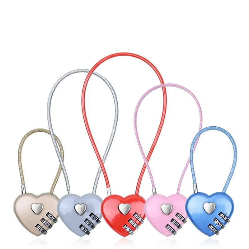 Fashion Heart Shape 3 Digit Password Combination Lock New Love Password Lock Bag Password Code Padlock Concentric Lock Padlock thumbnail 6