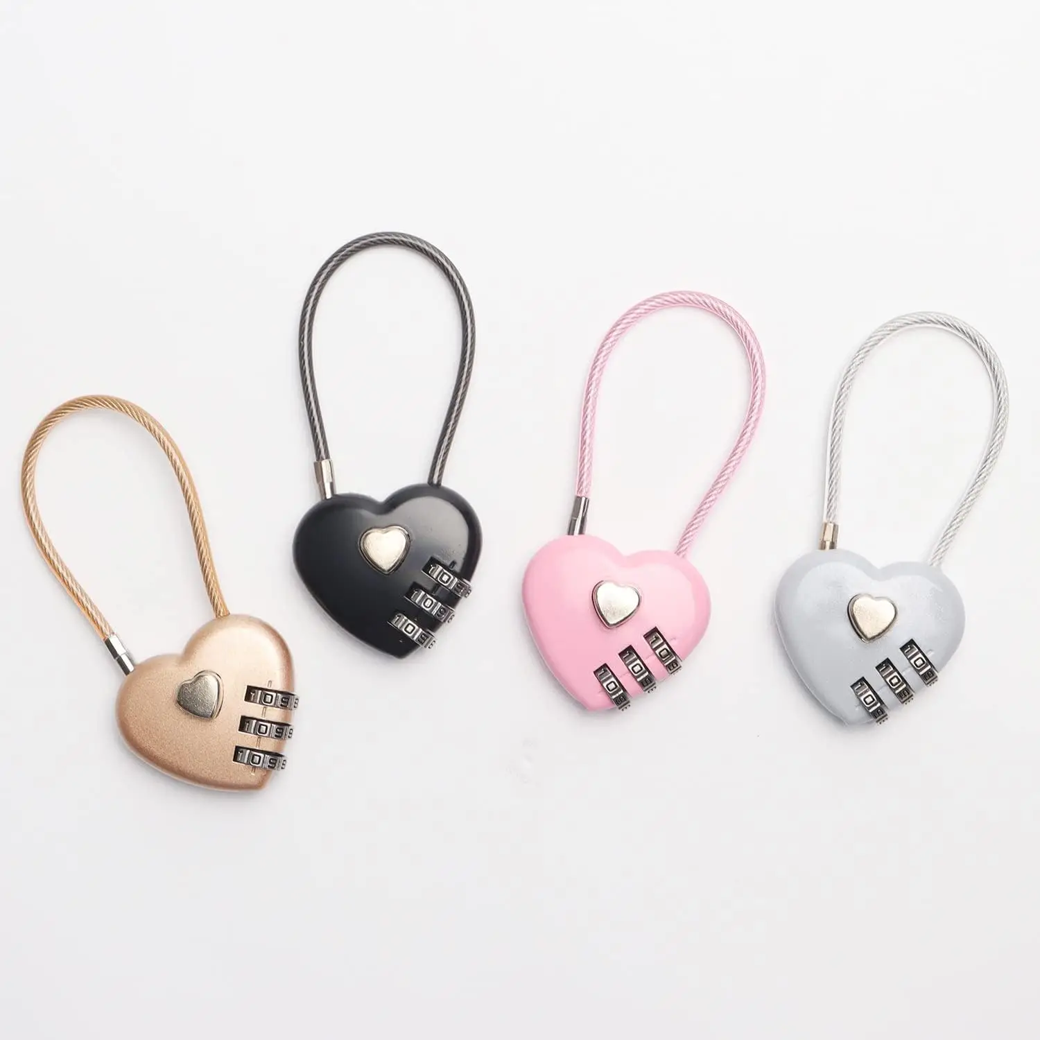 Fashion Heart Shape 3 Digit Password Combination Lock New Love Password Lock Bag Password Code Padlock Concentric Lock Padlock thumbnail 4
