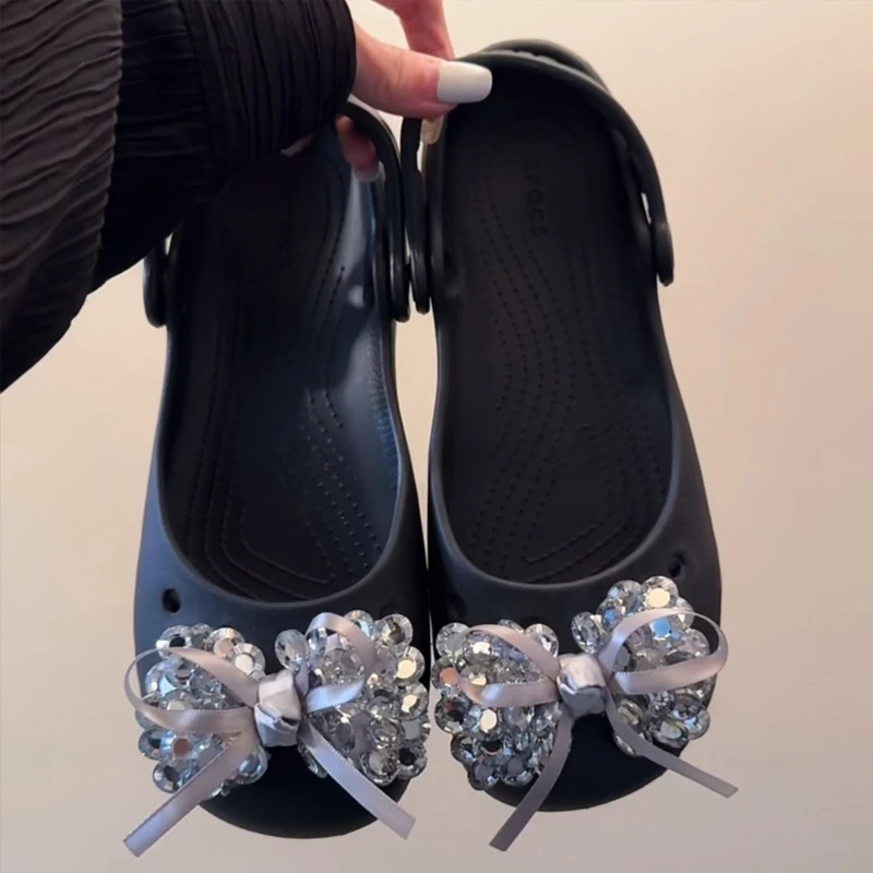 Fashionable Crystal Bow Ballet Shoe decorations DIY Women's Shoes Shoes corc charms thumbnail 2