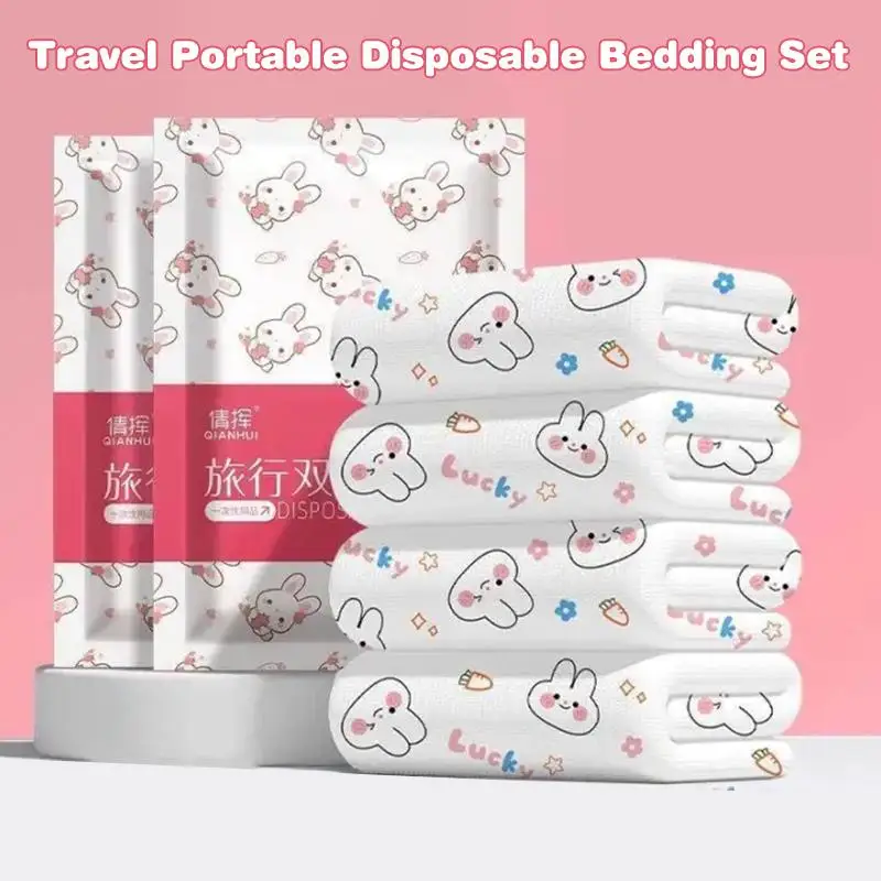 Disposable 3/4-piece Bedding Set, Extra Thick Disposable Sheets, Duvet Covers, And Pillowcases For Hotels And Travel.