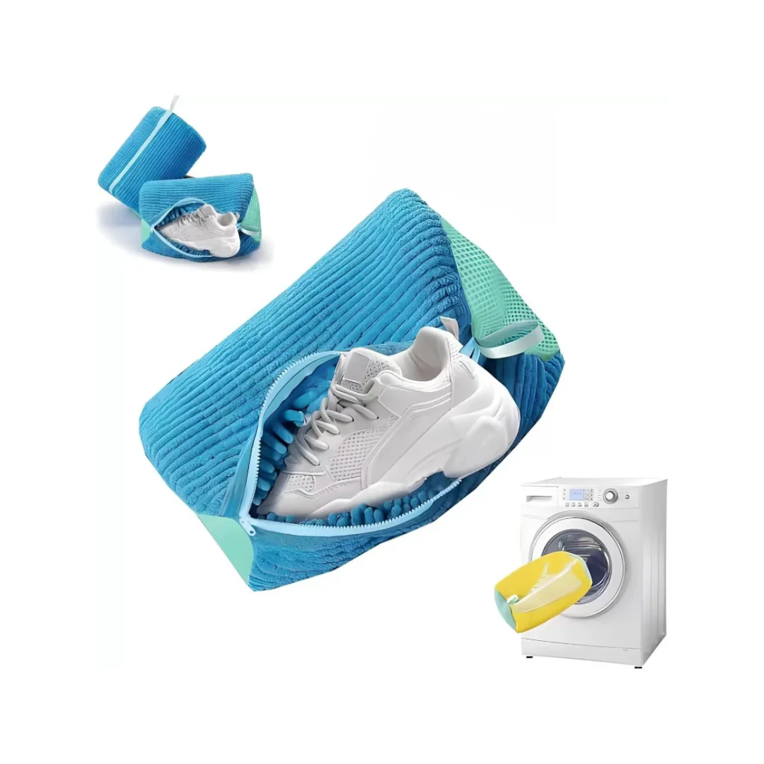 Shoe Washing Bag Washing Machine Laundry Bags Microfiber Closure Shoes Cleaning Bag Shoes Laundry Net Fluffy Fibers Sneaker thumbnail 3