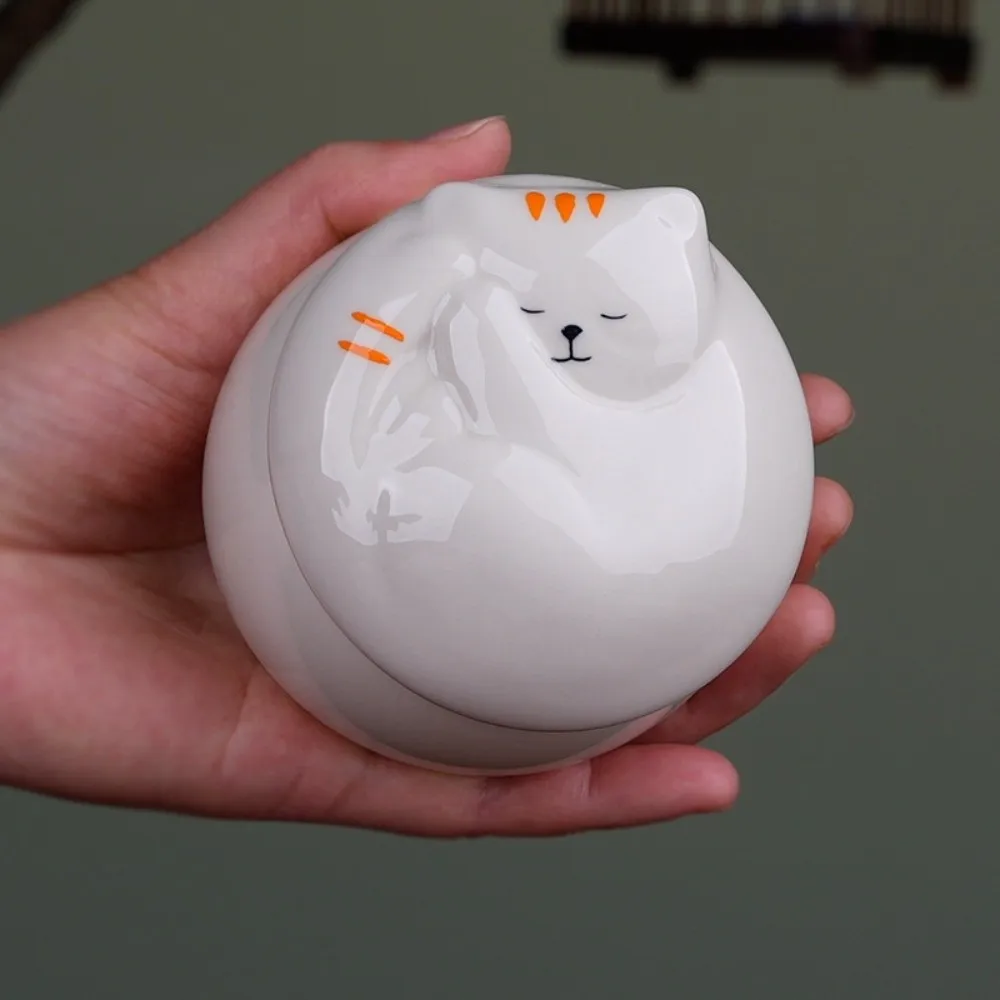 150ml Sleeping Dog Cat Cinerary Casket Memorial Pet Paw Pet Cremation Ashes Storage Box Mini Creative Ceramic Pet Urn thumbnail 5