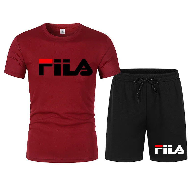 Men's two-piece sportswear breathable quick drying short sleeved T-shirt pants set running fitness 2026 summer big discount thumbnail 6