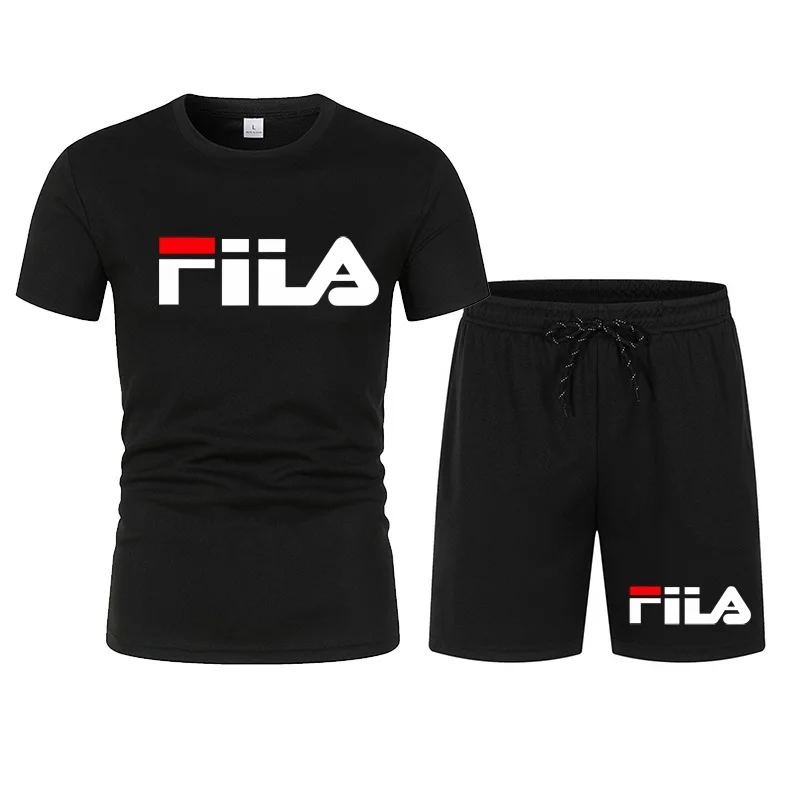 Men's two-piece sportswear breathable quick drying short sleeved T-shirt pants set running fitness 2026 summer big discount thumbnail 2