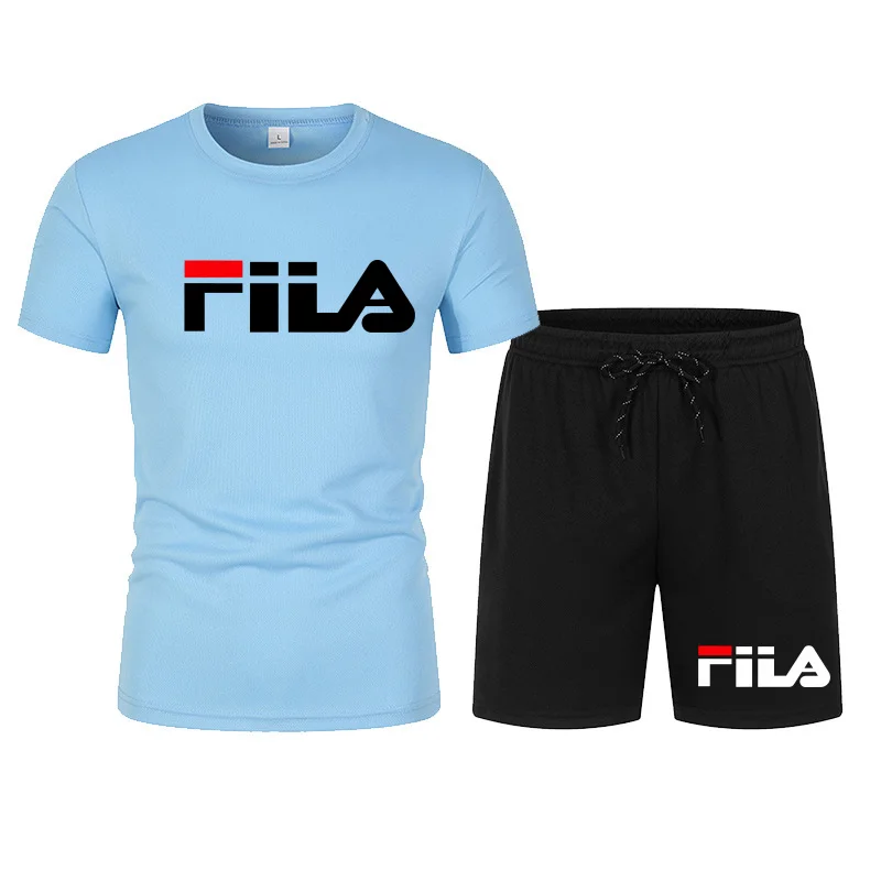 Men's two-piece sportswear breathable quick drying short sleeved T-shirt pants set running fitness 2026 summer big discount thumbnail 3