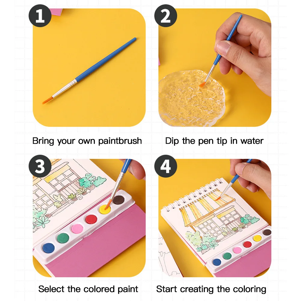 20 Sheet Sketchbook Drawing Picture Book Painting Brush Set Gouache Painting For Students Kids DIY Coloring Book Art Kit thumbnail 5