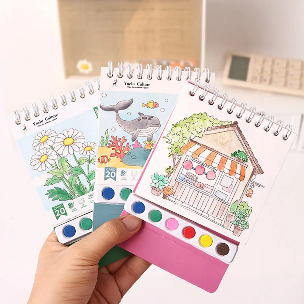 20 Sheet Sketchbook Drawing Picture Book Painting Brush Set Gouache Painting For Students Kids DIY Coloring Book Art Kit thumbnail 2