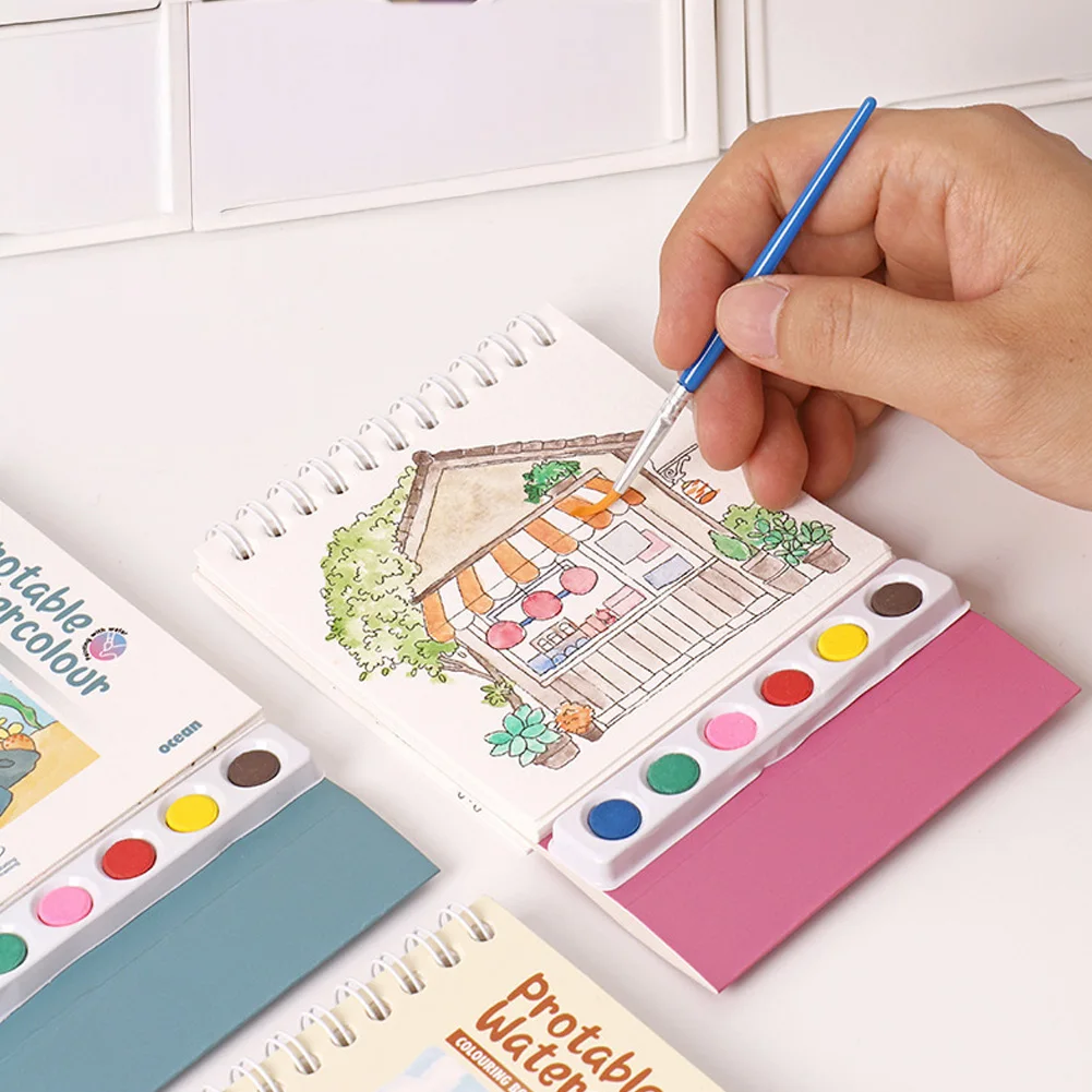 20 Sheet Sketchbook Drawing Picture Book Painting Brush Set Gouache Painting For Students Kids DIY Coloring Book Art Kit
