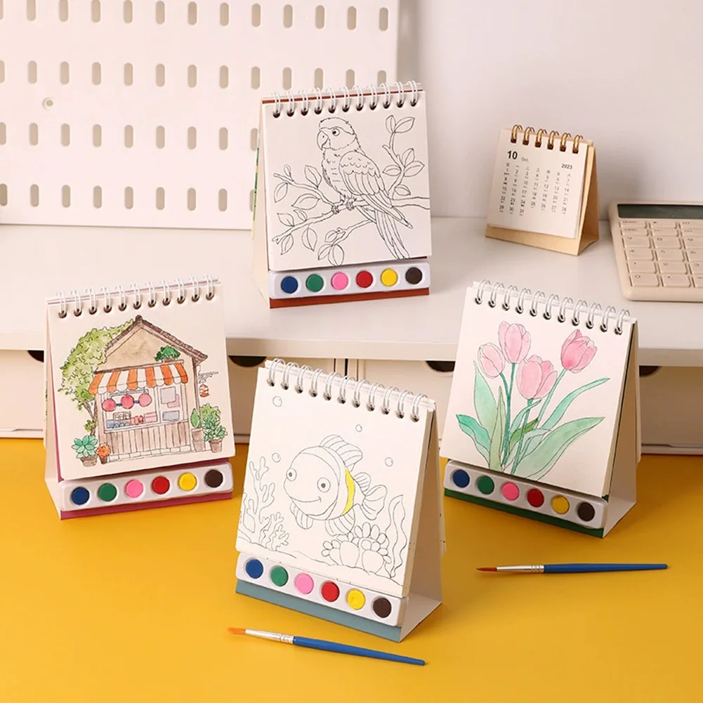20 Sheet Sketchbook Drawing Picture Book Painting Brush Set Gouache Painting For Students Kids DIY Coloring Book Art Kit thumbnail 4