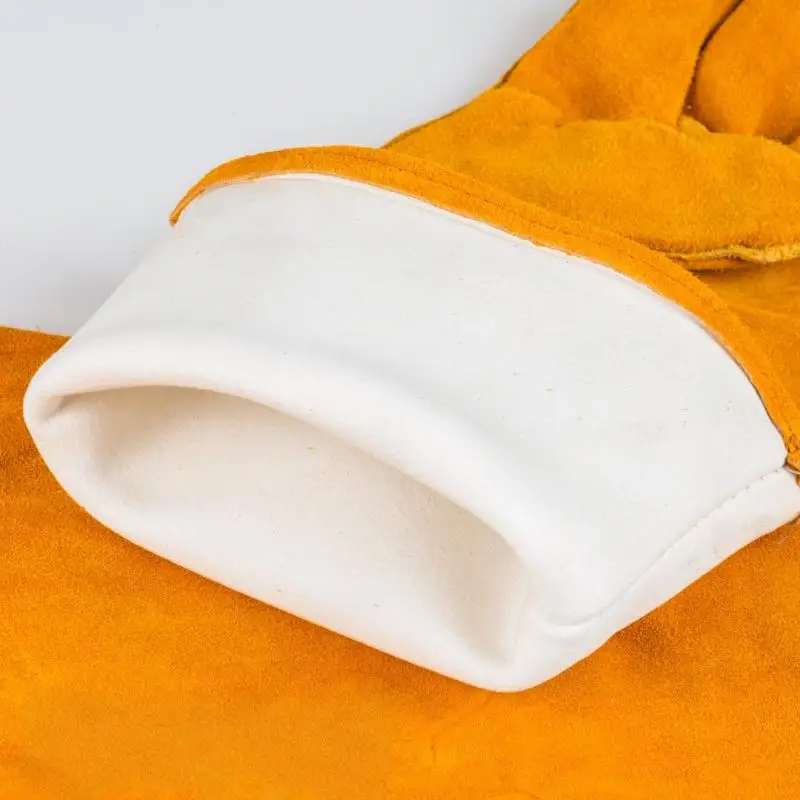 **1 Pair 40cm Safety Work Labor Glove Welding Gloves Heat Cut Resistant Insulated Custom Design Welding Leather Gloves thumbnail 2