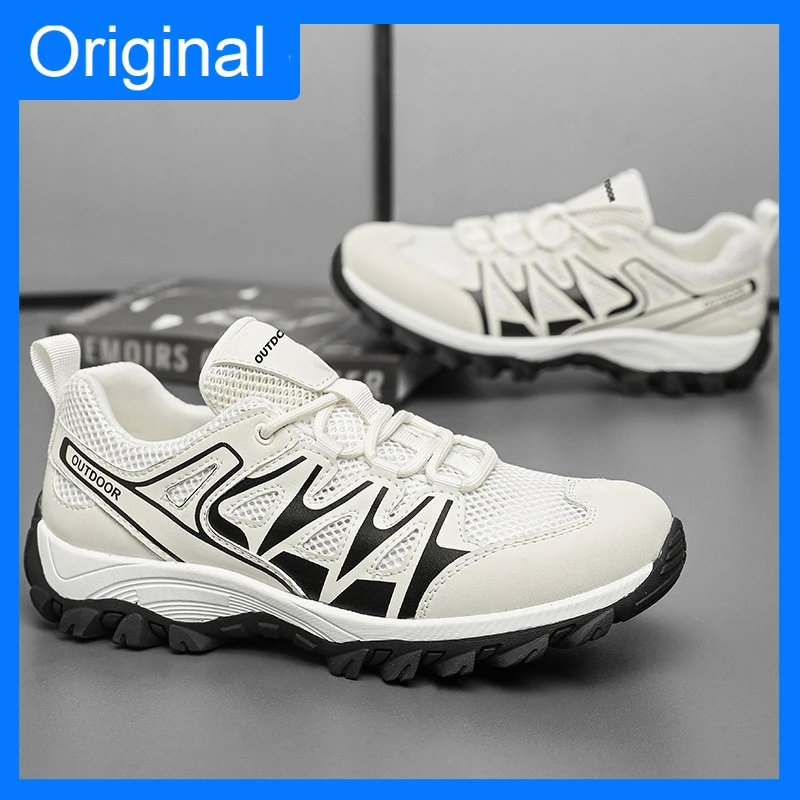 Mens Sports Shoes Summer Mesh Outdoor Breathe Lace Up Low Top Hiking Shoes Anti Slip Wear-resistant Casual Sports Running Shoes thumbnail 4