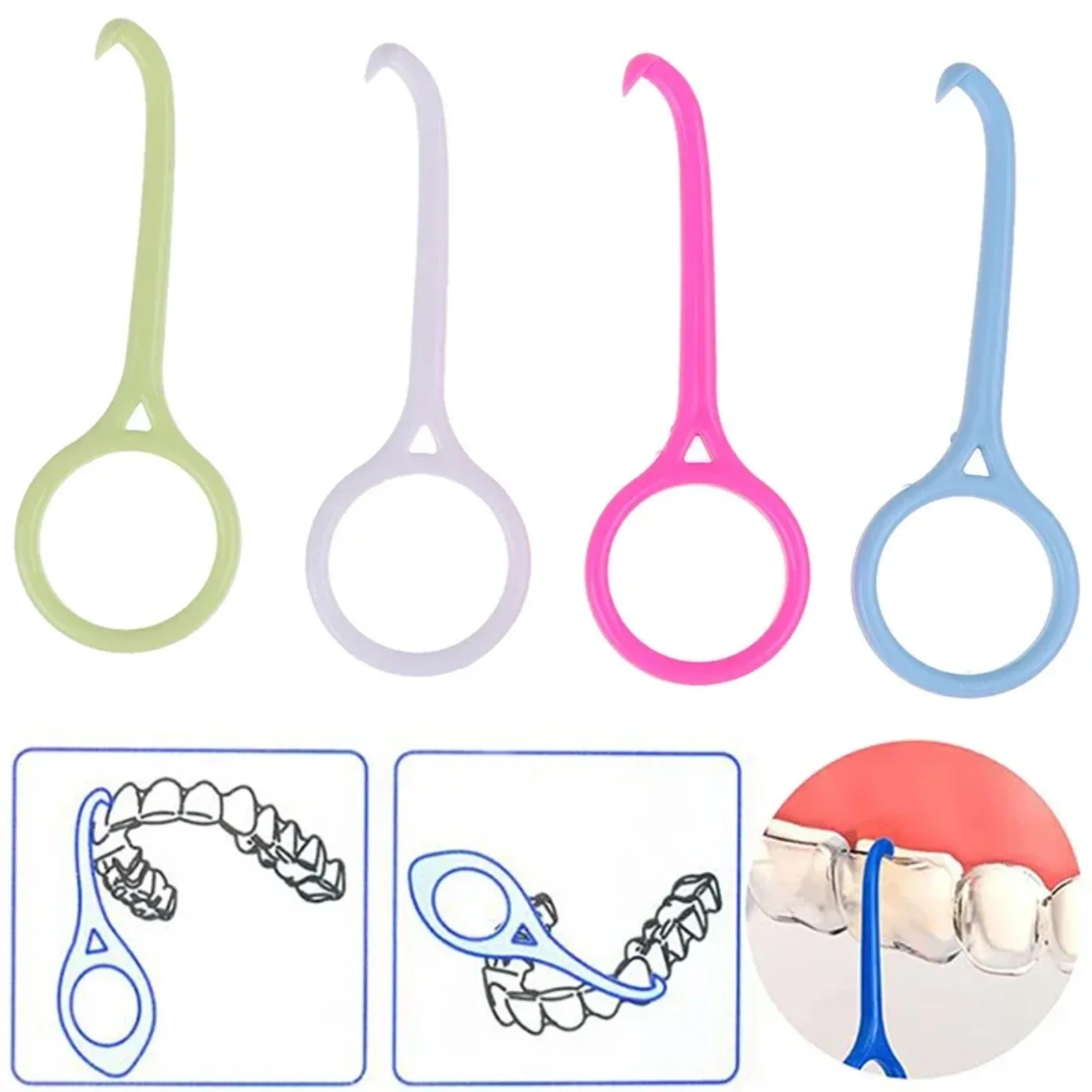 AG 10pcs/Pack mix Invisalign Removable Braces Removal Aligner Remover Hook For Orthodontic Braces Elastic Hook Oral Care Tools thumbnail 2