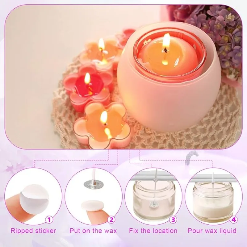 Candle Wick Stickers Heat Resistance Foam Double-sided Tape Candles Making Wax Fixed Base Sticker Bracket DIY Candle Making Tool thumbnail 2