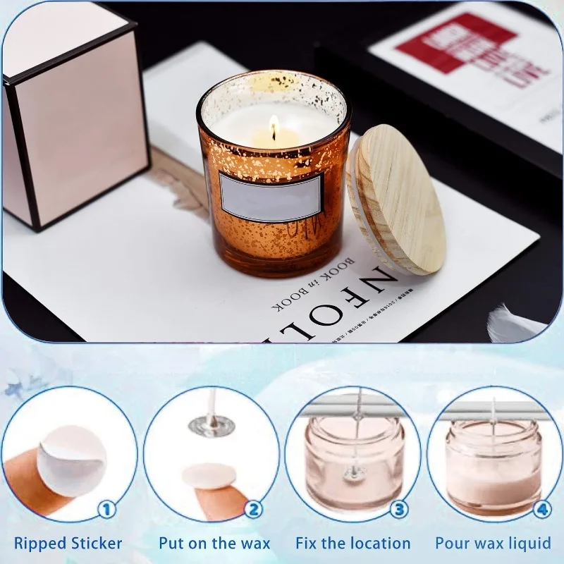 Candle Wick Stickers Heat Resistance Foam Double-sided Tape Candles Making Wax Fixed Base Sticker Bracket DIY Candle Making Tool thumbnail 4