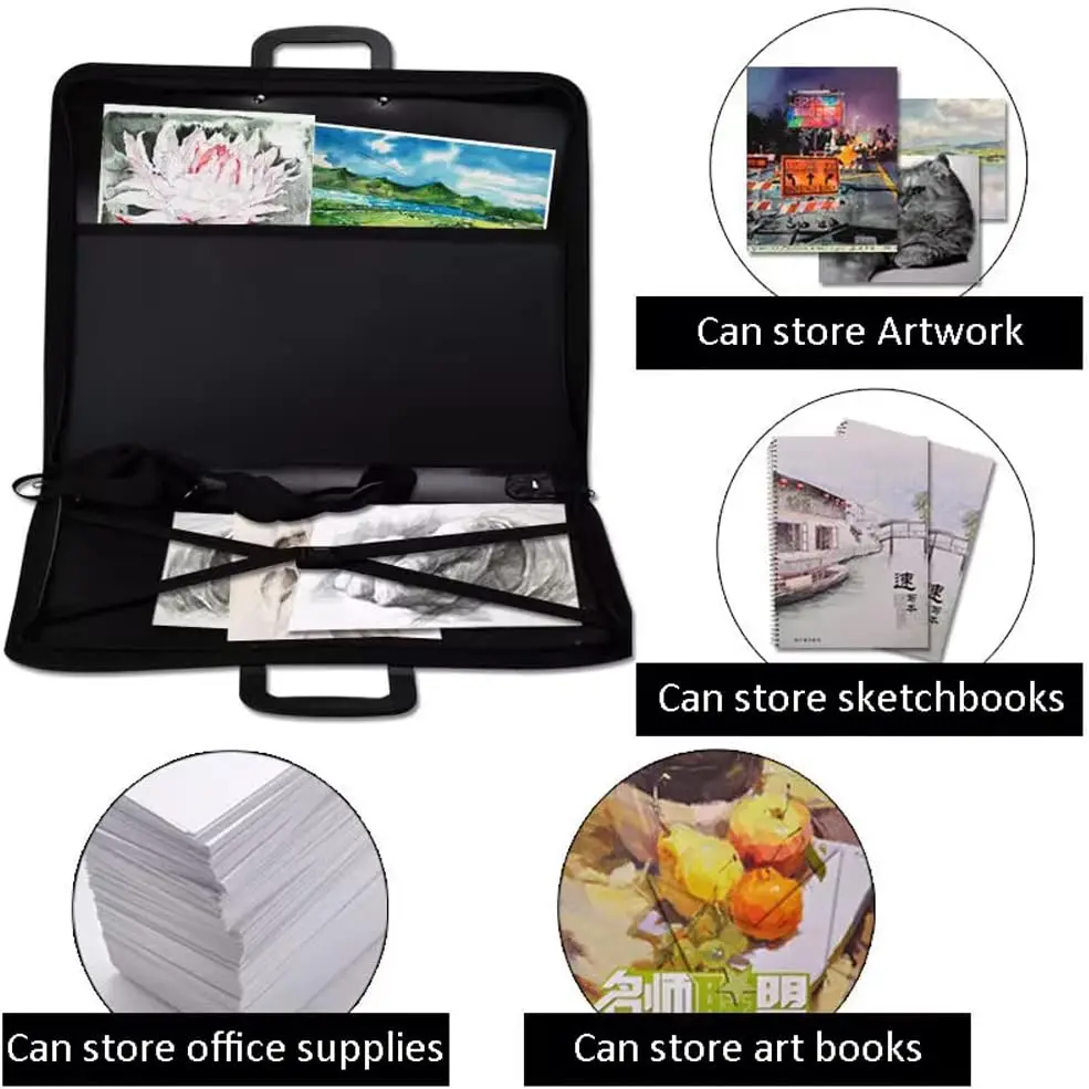 A3 Artist Portfolio Carrying Case - Storage Folder Bag for Artwork Sketches Drawings & Drafting Boards - Project Display Box thumbnail 4