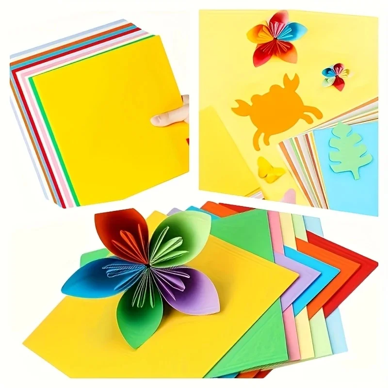 100pcs Colorful Cardstock Available in 10 Colors for Origami Art Crafts Office Supplies Scrapbooking and Sewing thumbnail 2